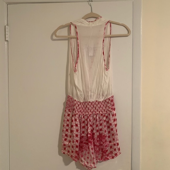 Poupette St. Barth Pink and White Romper - Picture 2 of 3